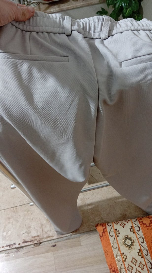 Erkek Gri Midi Kumaş Pantolon - Görsel 3