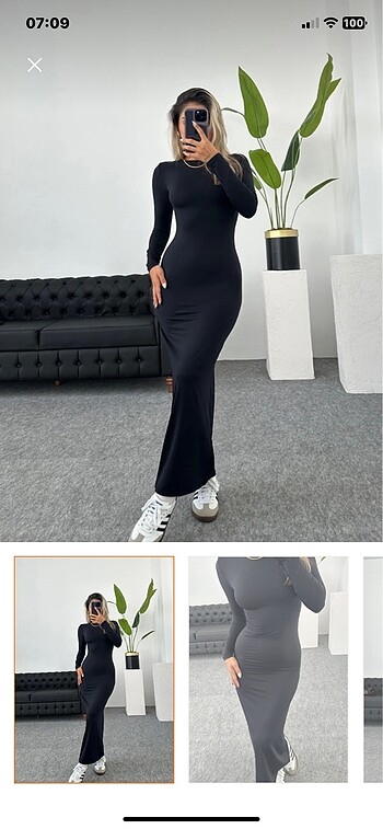Zara hailey uzun kollu maxi elbise