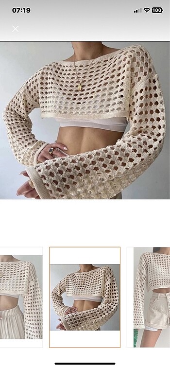 universal Beden ajurlu crop bluz