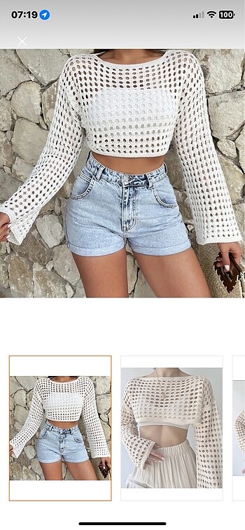 ajurlu crop bluz