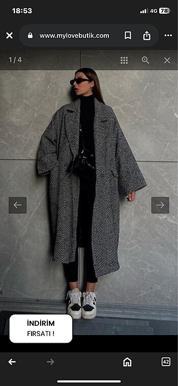 Gri oversize kaşe kaban