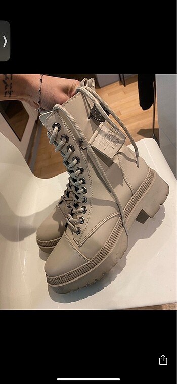 39 Beden ten rengi Renk LuviShoes bej suni deri bot