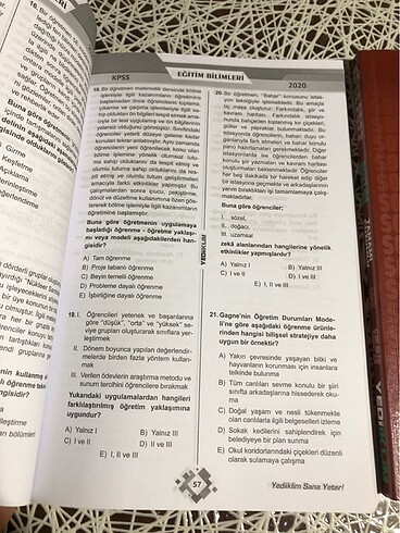  Eğitim Bilimleri Çıkmış KPSS Soruları