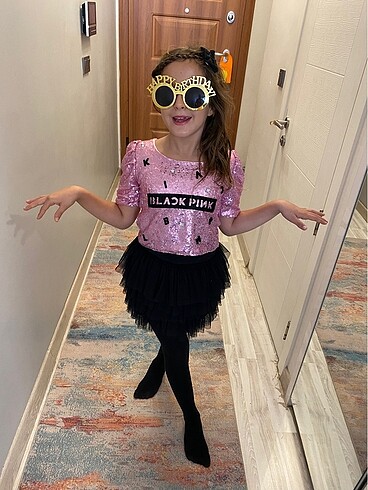 Black pink kostüm elbise