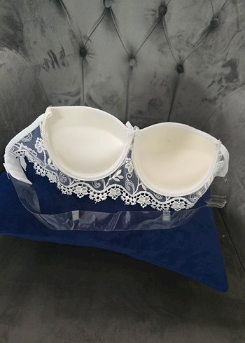 İşlemeli Beyaz Midi Sütyen - Görsel 2