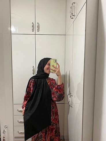 Longer Desen Siyah Şal