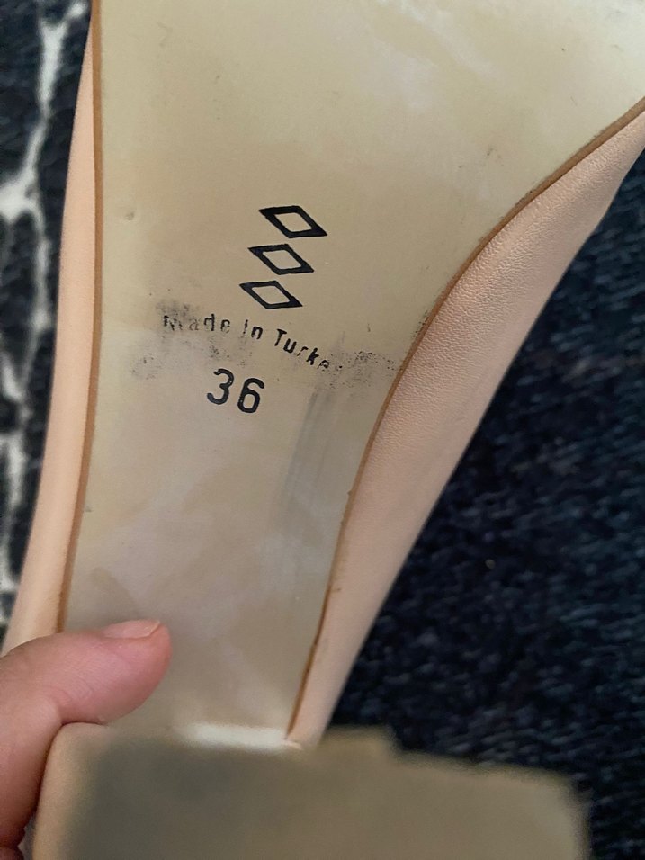 Bej Tokalı Kadın Platform Topuklu Ayakkabı - Görsel 3