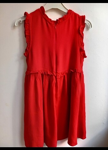10 Yaş Beden Kırmızı Koton Elbise