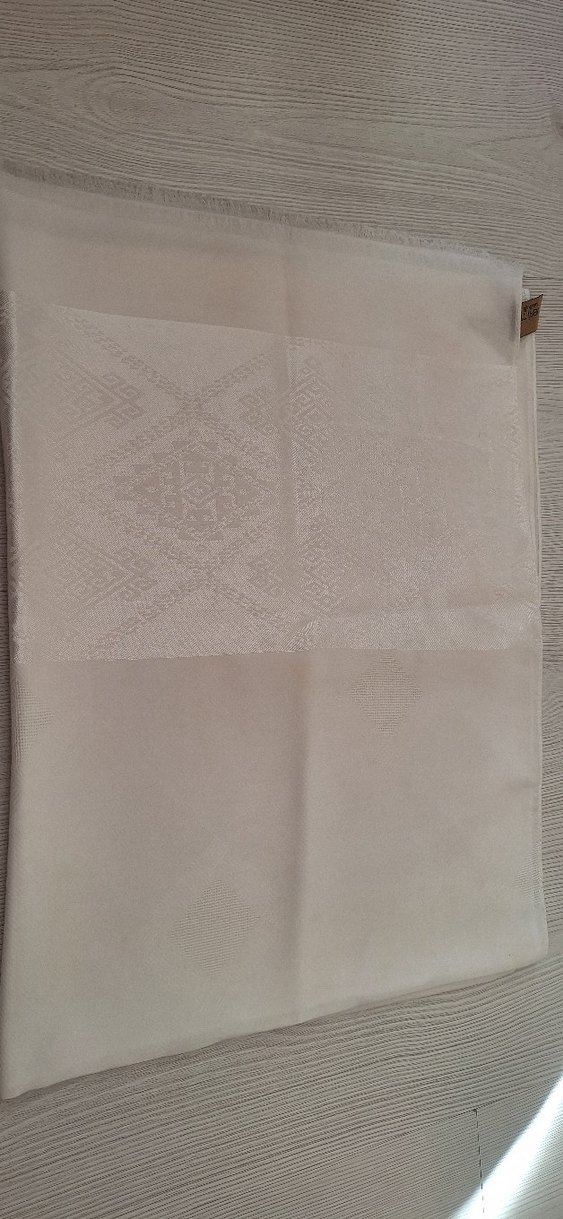 Beyaz hint ipek Kadın Şal - Görsel 2