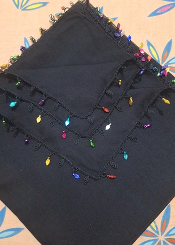 Boncuklu siyah iğne oyası - Görsel 5