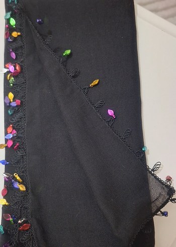 Boncuklu siyah iğne oyası - Görsel 3