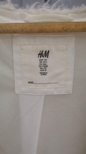 H&M H&M Pelüş Ceket 14+ Yaş Kırık Beyaz