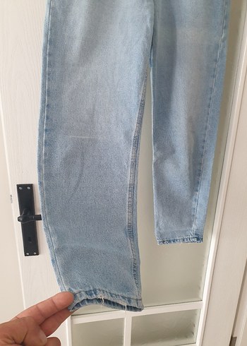 Diğer Pastel Mavi Rahat Kesim Kadın Denim Pantolon