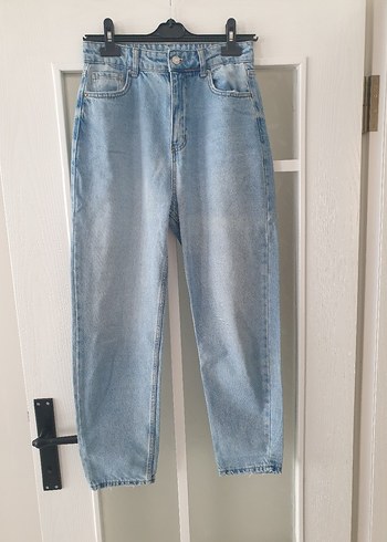 38 Beden Pastel Mavi Rahat Kesim Kadın Denim Pantolon