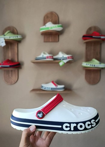 Crocs Crocs Beyaz Renkli Velcro Bantlı Terlik