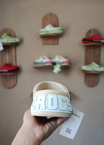 Crocs Crocs Beyaz Kadın Terlik Velcro Bantlı