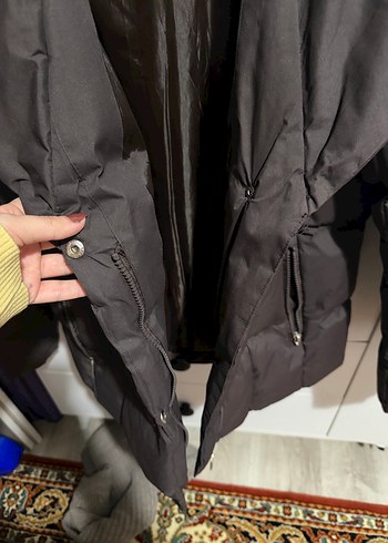 Kemerli Siyah Kadın Kışlık Mont - Görsel 2