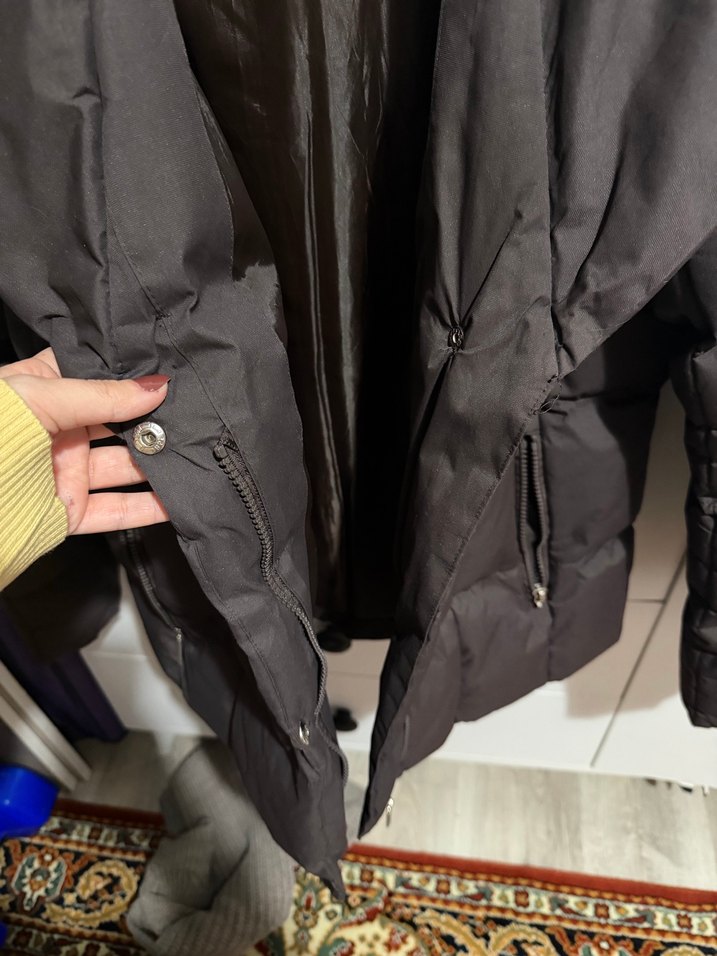 Kemerli Siyah Kadın Kışlık Mont - Görsel 2