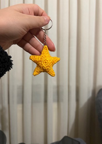 Örgü Sarı Yıldız Anahtarlık - Görsel 2