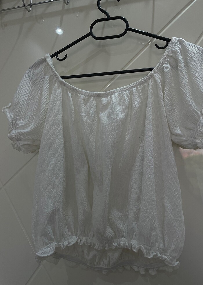 Beyaz Crop Üst - Görsel 4