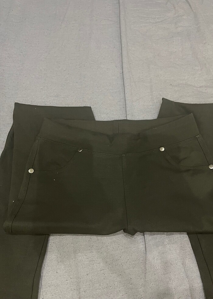 Haki Tayt Pantolon - Görsel 4