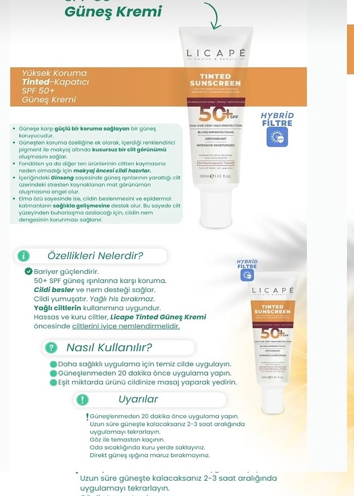 Licape renkli güneş kremi - Görsel 3