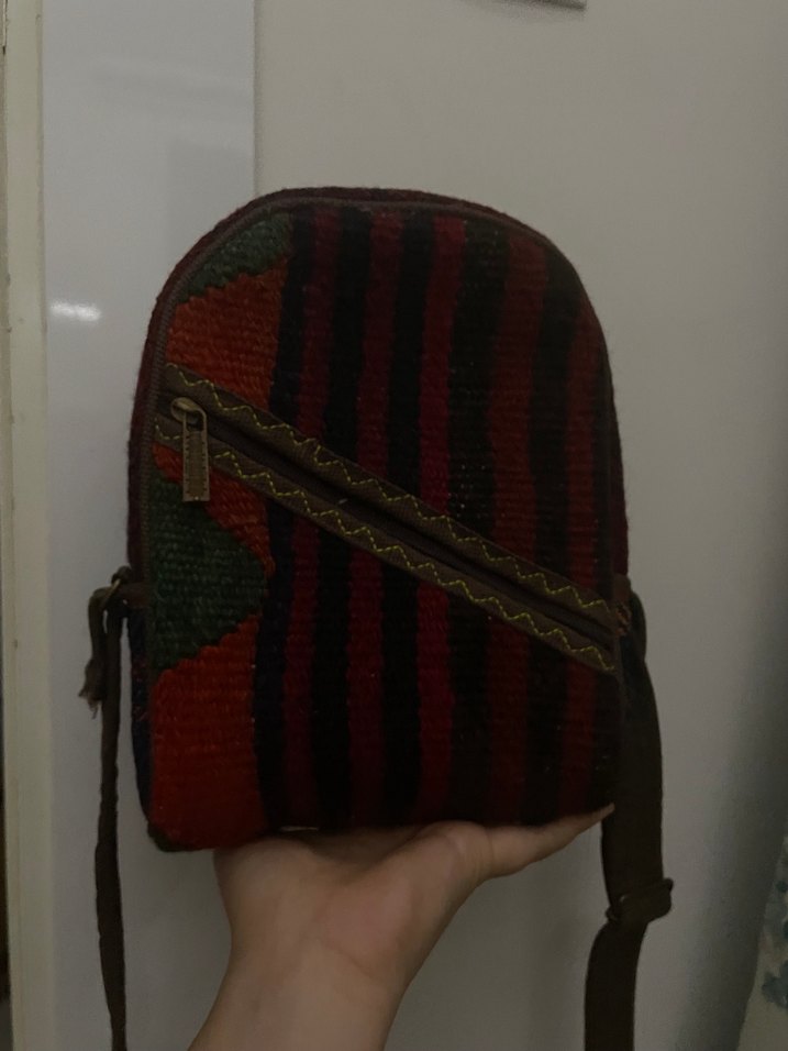 Bohem Çok Renkli Örgü Kadın Çapraz Çanta - Görsel 2