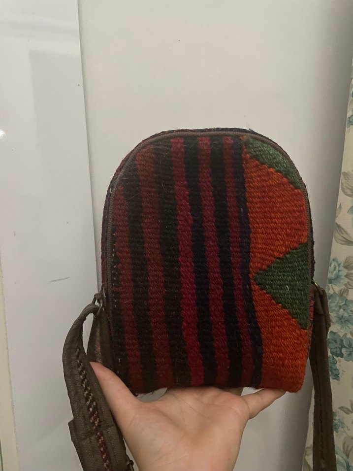 Bohem Çok Renkli Örgü Kadın Çapraz Çanta - Görsel 3