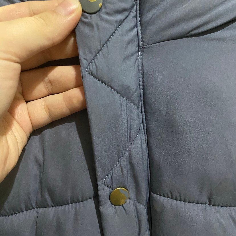 Çocuk Düğmeli Mavi şişme Mont - Görsel 2