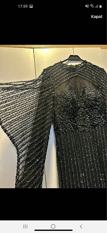 Taşlı dantelli balık abiye - Görsel 4