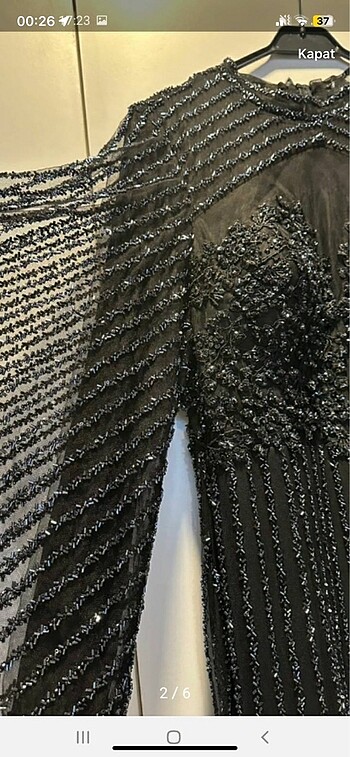 Taşlı dantelli balık abiye - Görsel 5