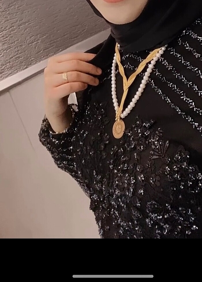 Taşlı dantelli balık abiye - Görsel 3