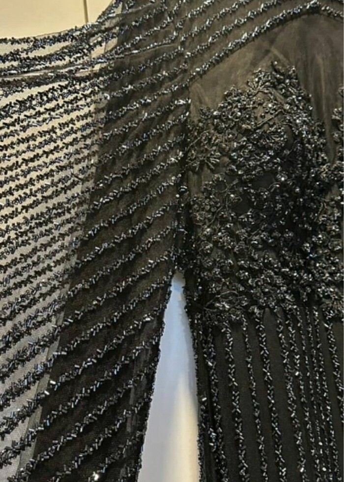 Taşlı dantelli balık abiye - Görsel 5