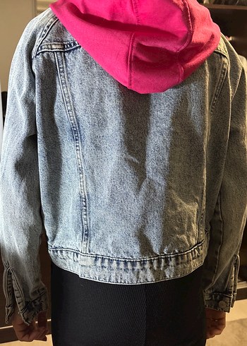 Gri Düğmeli Kadın Denim Ceket - Görsel 2