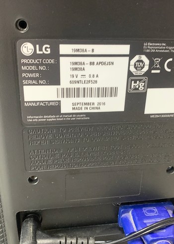 Siyah LG Monitör 19 inc slim led - Görsel 2