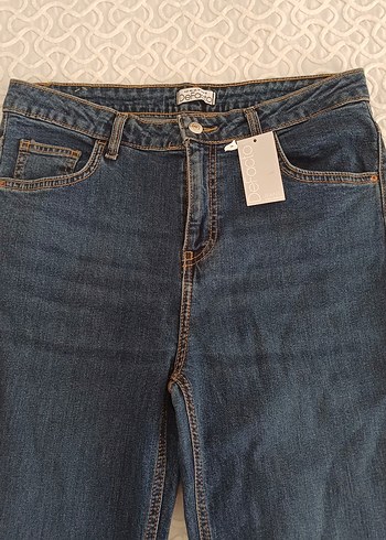 Defacto Kadın Lacivert Kemerli Normal Boy Kot Pantolon