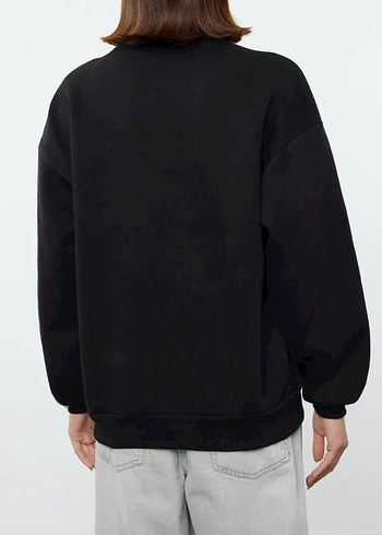 Trendyol & Milla Siyah Baskılı Oversize Kadın Sweatshirt