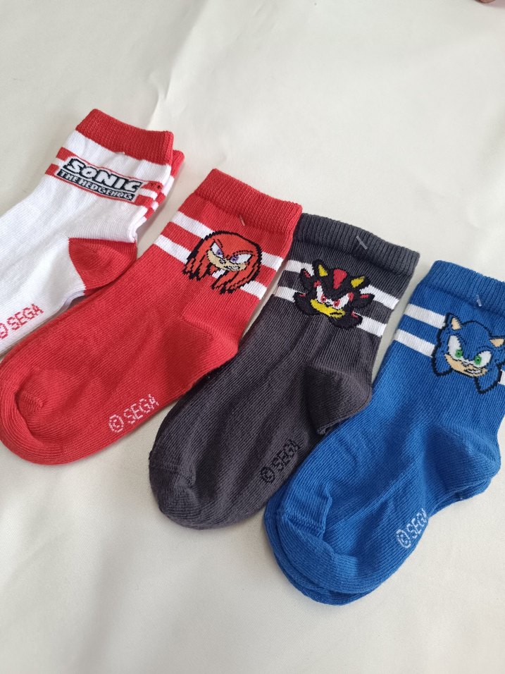 3-4 Yaş Sonic Çorap (4 Çift) - Görsel 3