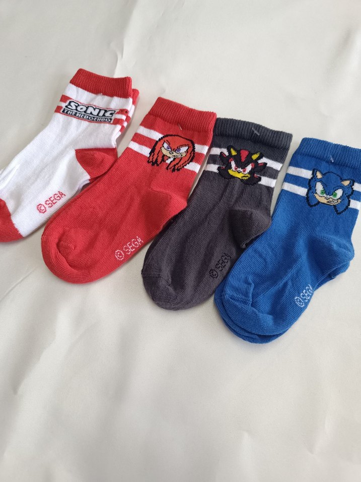 3-4 Yaş Sonic Çorap (4 Çift) - Görsel 2