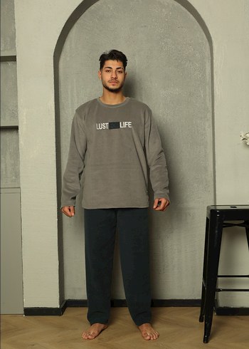 Gri Baskılı Erkek Pijama Takımı - Görsel 2