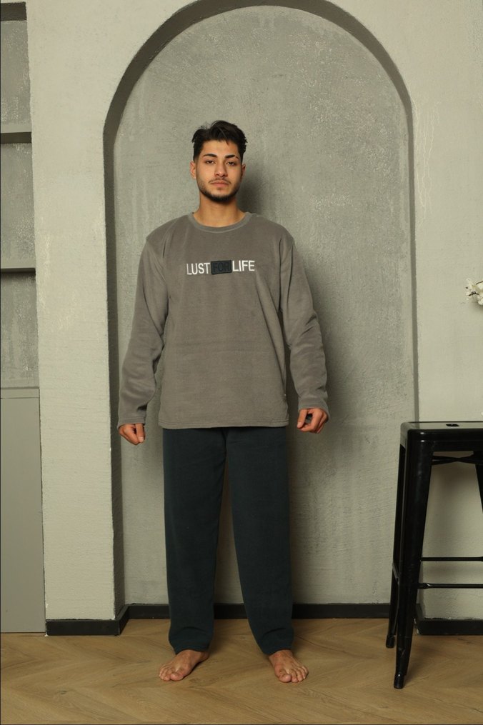 Gri Baskılı Erkek Pijama Takımı - Görsel 2