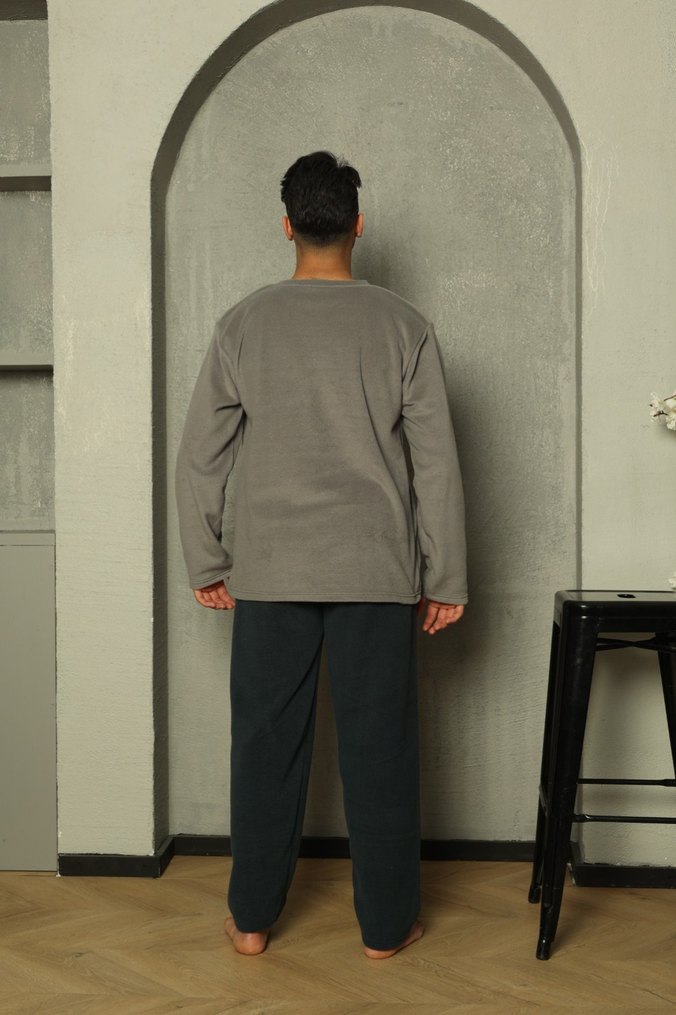 Gri Baskılı Erkek Pijama Takımı - Görsel 3