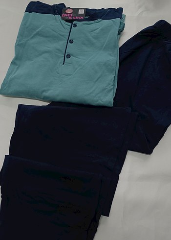 Erkek Mavi Uzun Kollu Rahat Pijama Takımı - Görsel 5