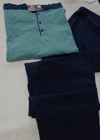 Erkek Mavi Gri Rahat Kesim Pijama Takımı - Görsel 5