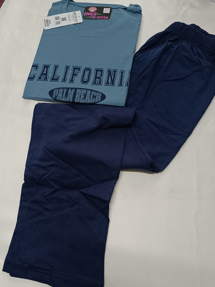 Mavi Baskılı Erkek Pijama Takımı - Görsel 2