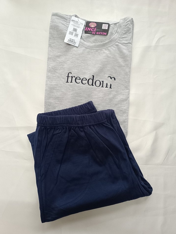 Gri Baskılı Uzun Kollu Erkek Pijama Takımı - Görsel 2