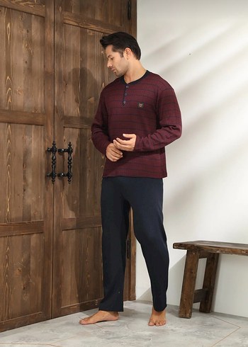 Bordo Regular Fit Erkek Pijama Takımı - Görsel 4