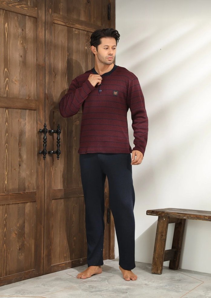 Bordo Regular Fit Erkek Pijama Takımı - Görsel 2