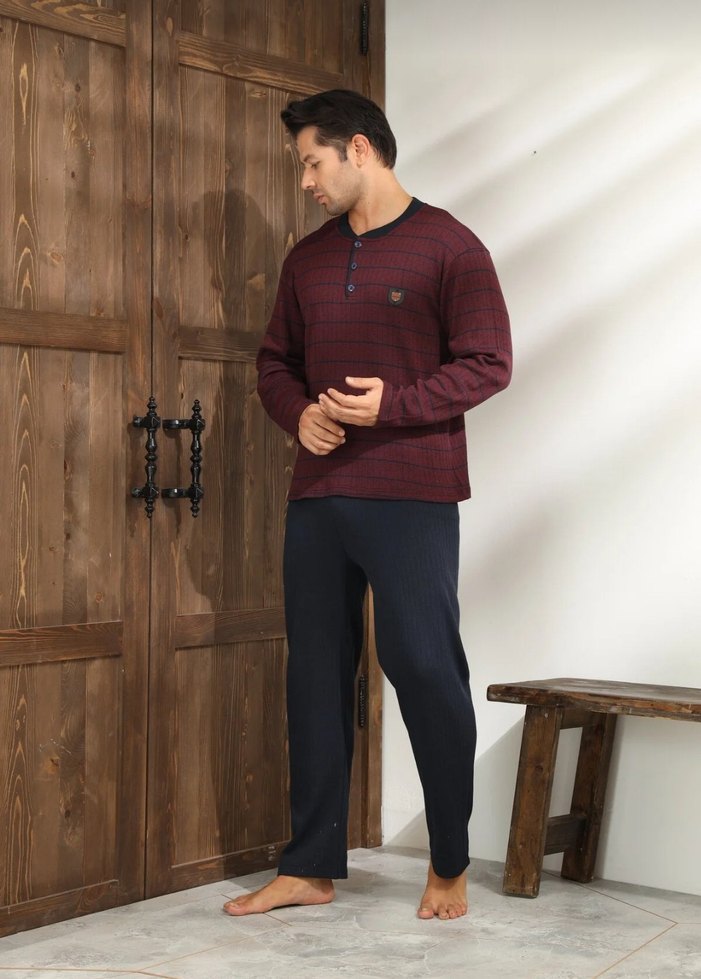 Bordo Regular Fit Erkek Pijama Takımı - Görsel 4