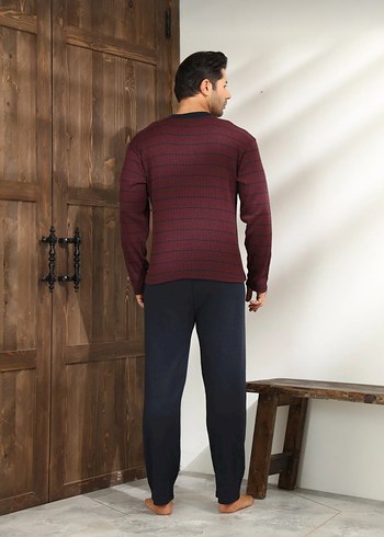 Bordo Erkek Uzun Kollu Pijama Takımı - Görsel 6